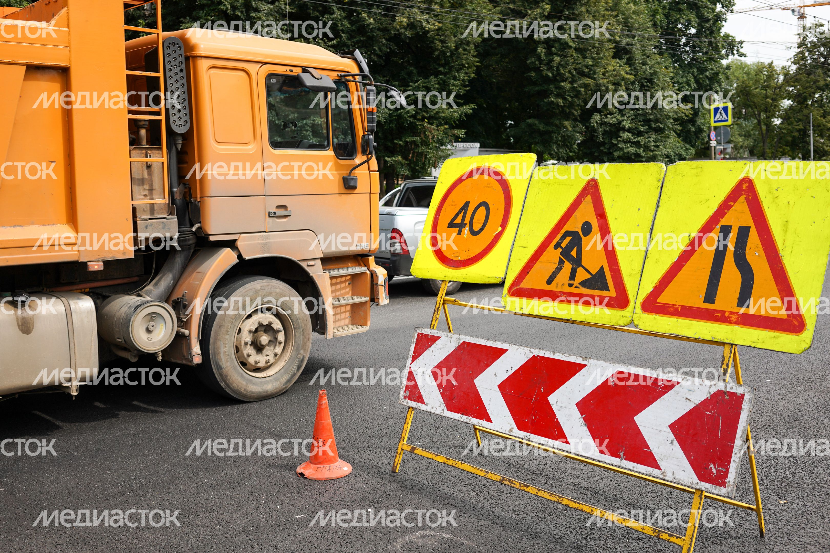 Дорожные работы в Москве