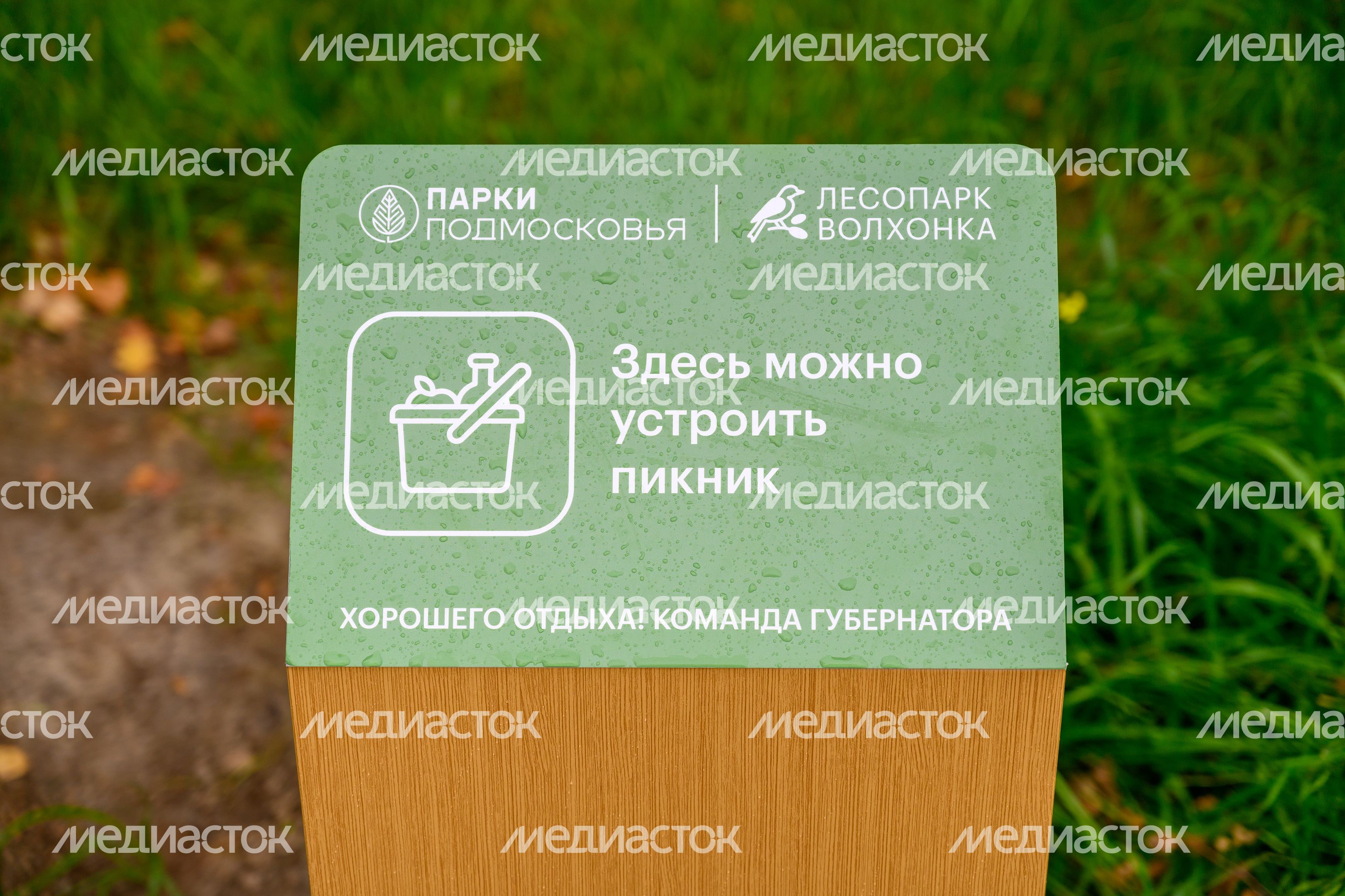 Набережная пруда в парке «Волхонка» в Ногинске Богородского округа осенью