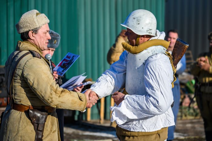 Военно-историческая реконструкция в музее танка Т-34 в Мытищах