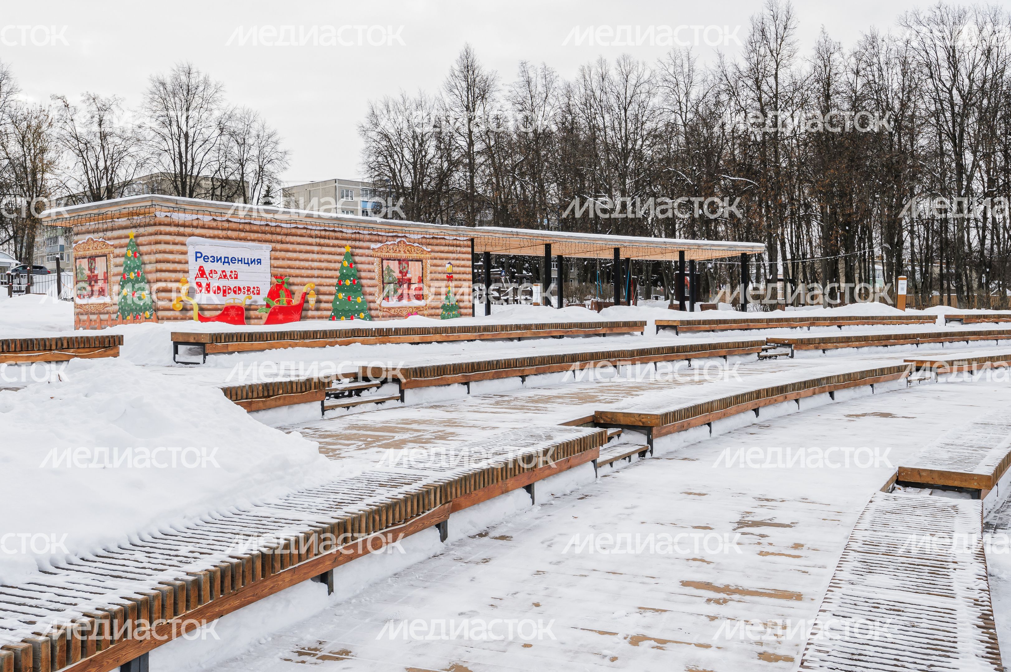 Зимний центральный парк культуры и отдыха в Зарайске