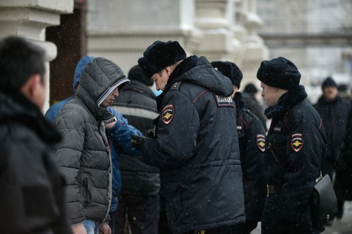 Работа Полции на Казанском вокзале