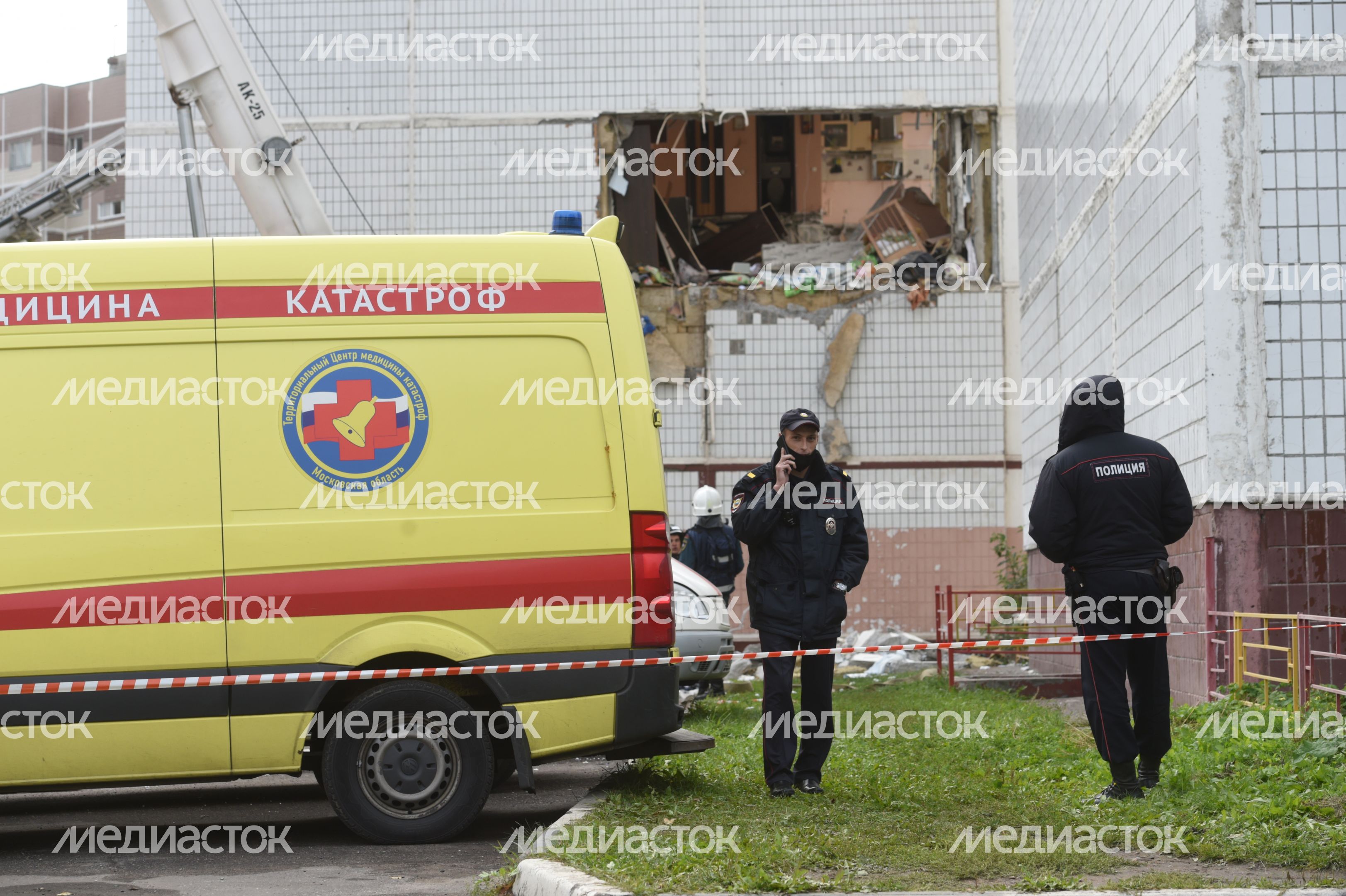 Кадры с места взрыва газа в жилом доме в Ногинске
