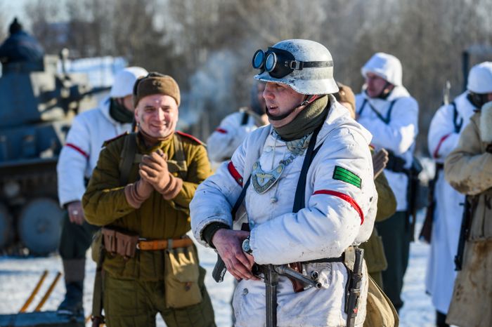 Военно-историческая реконструкция в музее танка Т-34 в Мытищах