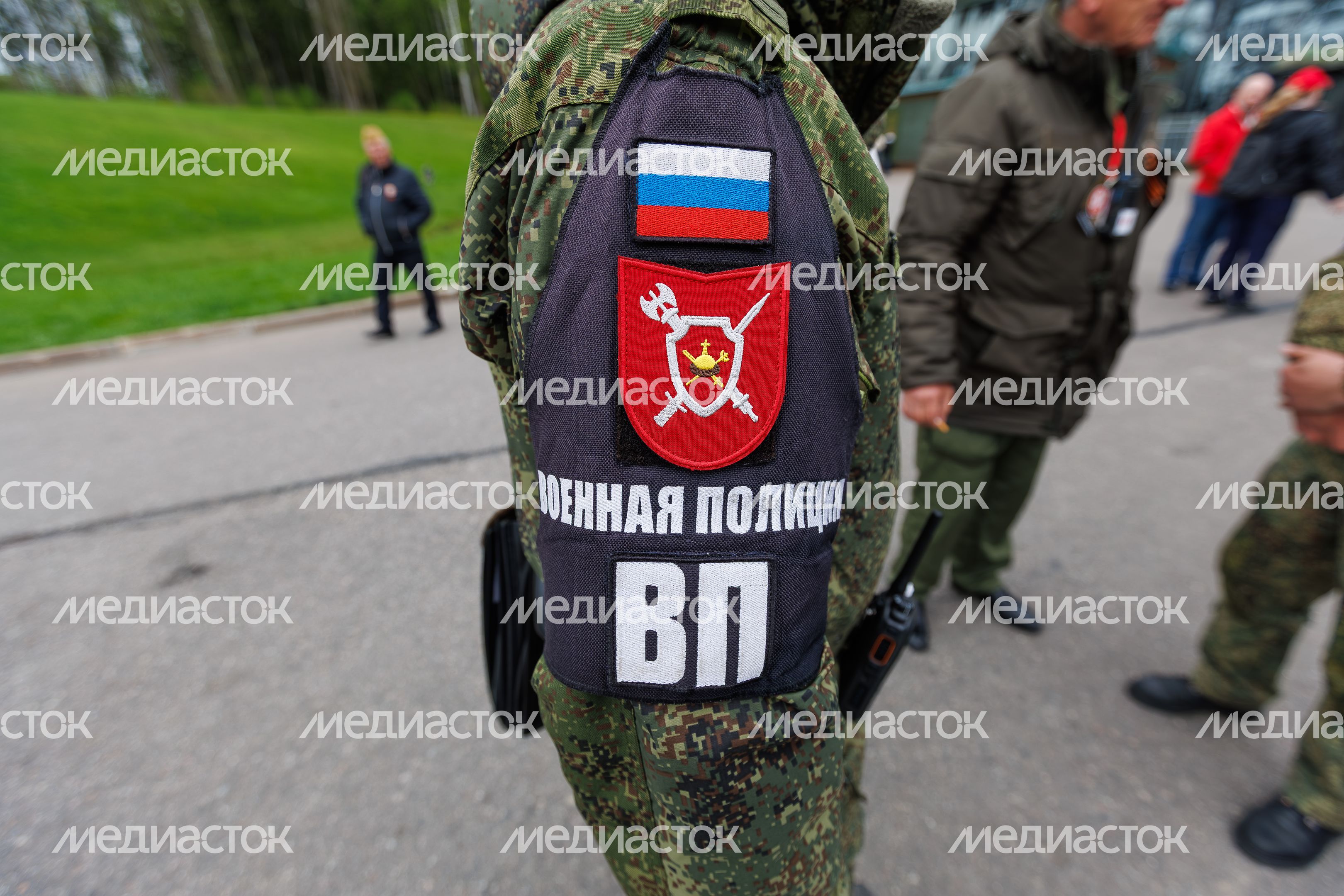 Военная полиция помогала в охране общественного порядка в День Победы в Центральном парке «Патриот» Одинцовского округа