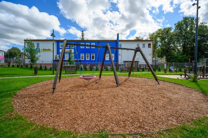 Детская площадка в Зарайском центральном парке культуры и отдыха летом