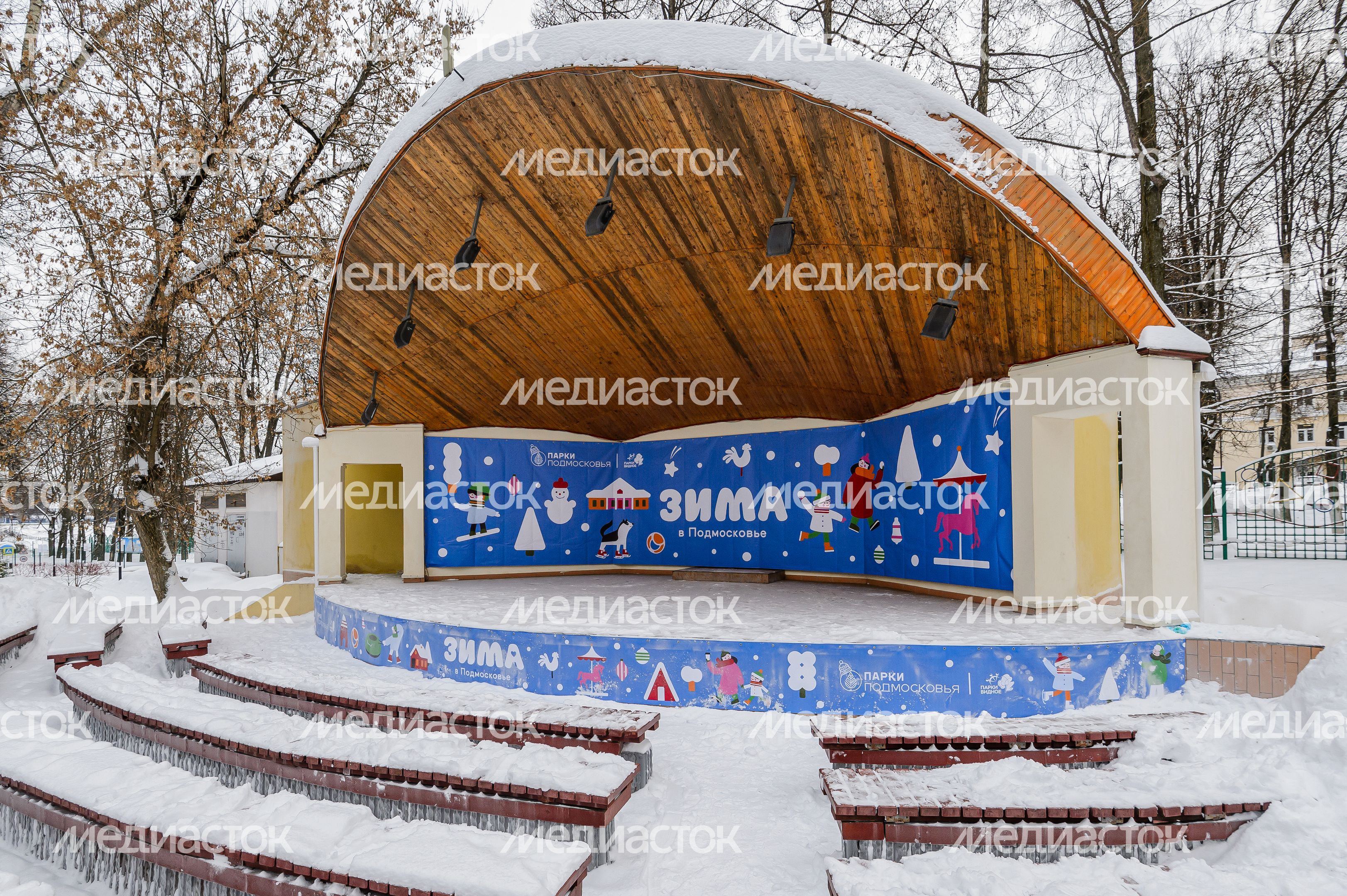 Зимний Центральный парк культуры и отдыха в Видном Зимний Центральный парк культуры и отдыха в Видном