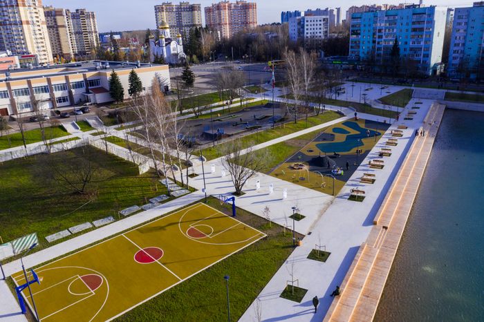 Благоустройство зоны отдыха у городского пруда в Краснознаменске