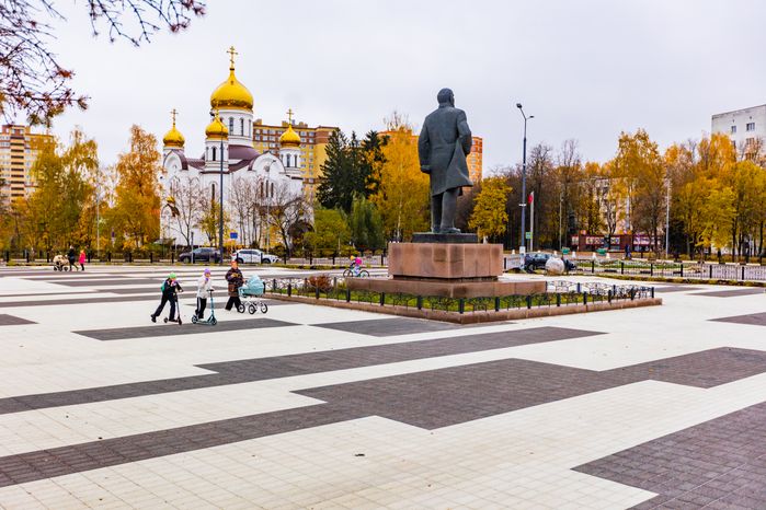 Благоустройство площади Ленина в Краснознаменске