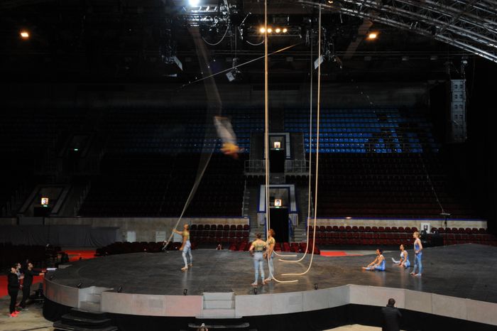 Репетиция шоу театра Cirque du Soleil