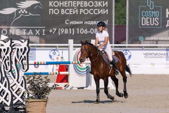 Всадник на Евразийских играх по конкуру в конноспортивном комплексе «Максима парк» в Дмитровском округе