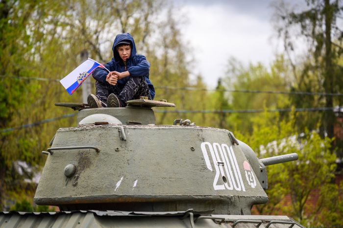 Военно-историческая реконструкция событий мая 1945 года в музее истории танка Т-34 в Мытищах