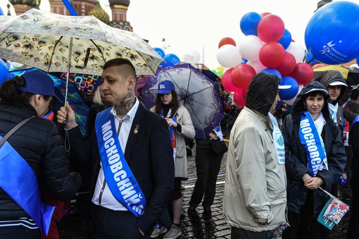 Первомайская демонстрация профсоюзов в Москве