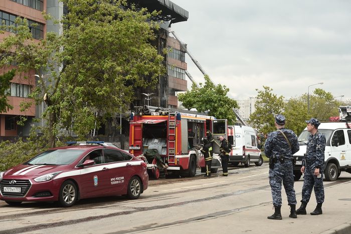Пожар в бизнес‑центре «Гранд Сетунь плаза» в Москве