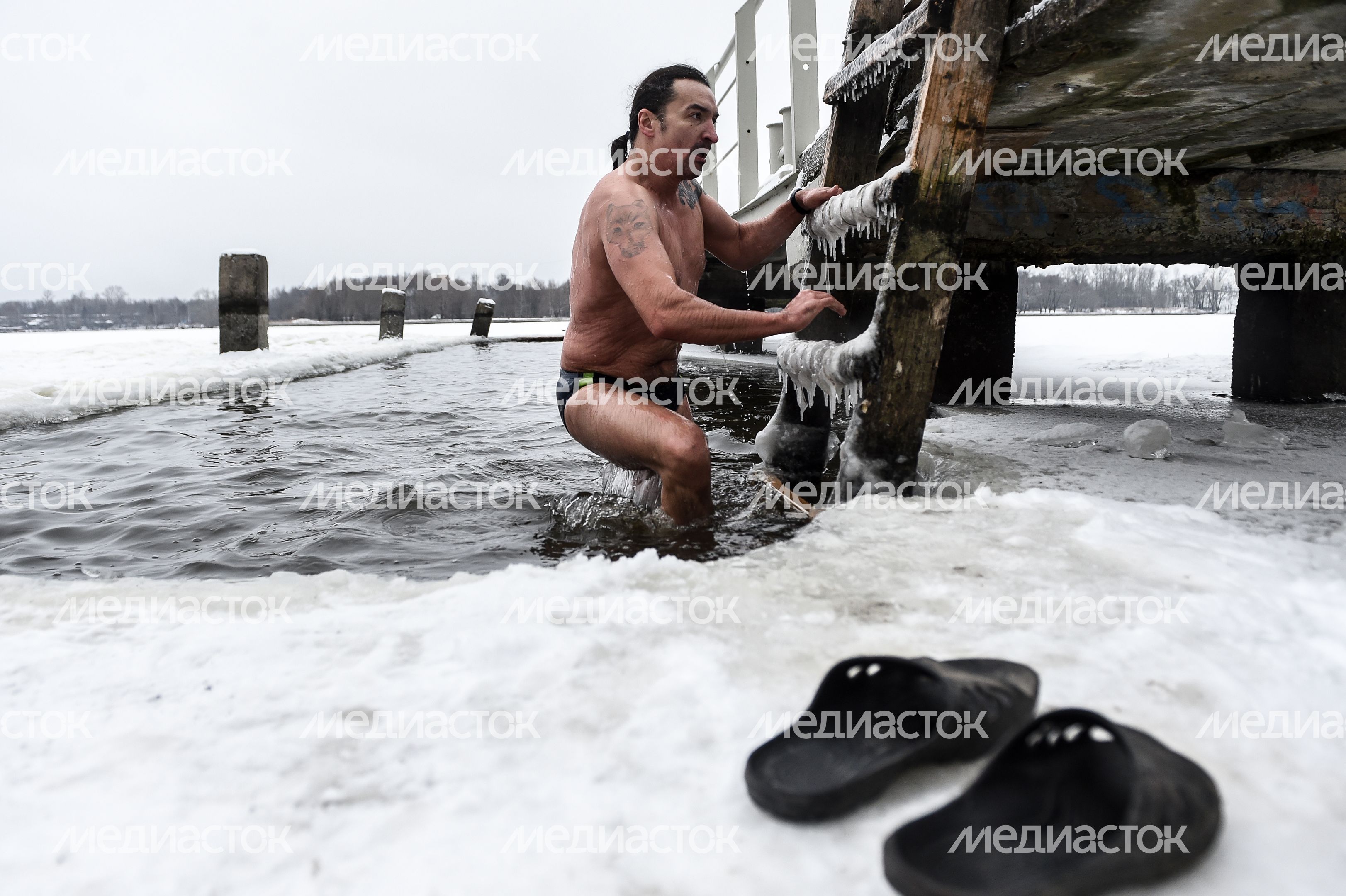 Купание моржей в Долгопрудном