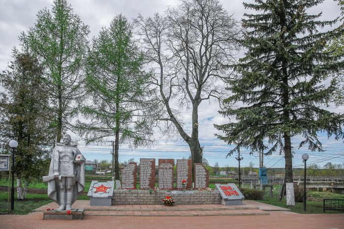 Возложение губернатором Подмосковья цветов к мемориалу воинской славы в селе Новопетровское городского округа Истра
