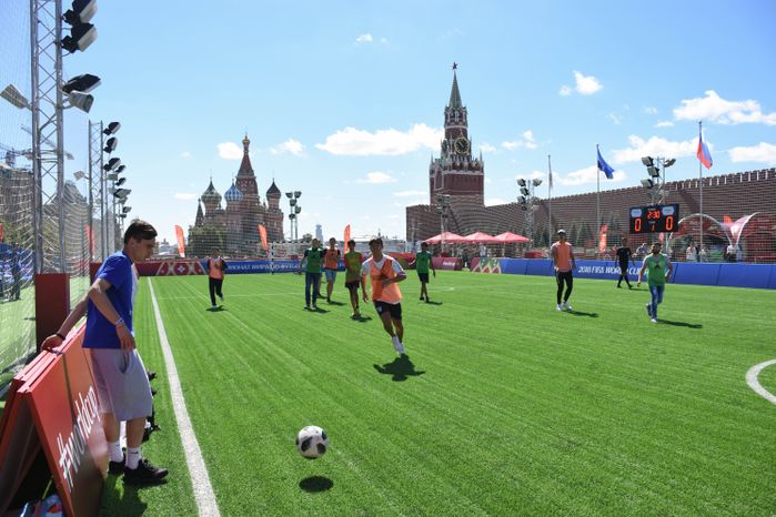Футбольный парк на Красной площади в Москве