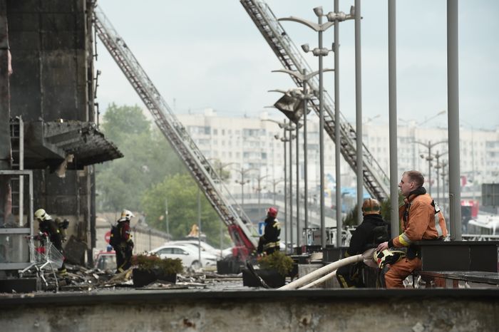 Пожар в бизнес‑центре «Гранд Сетунь плаза» в Москве