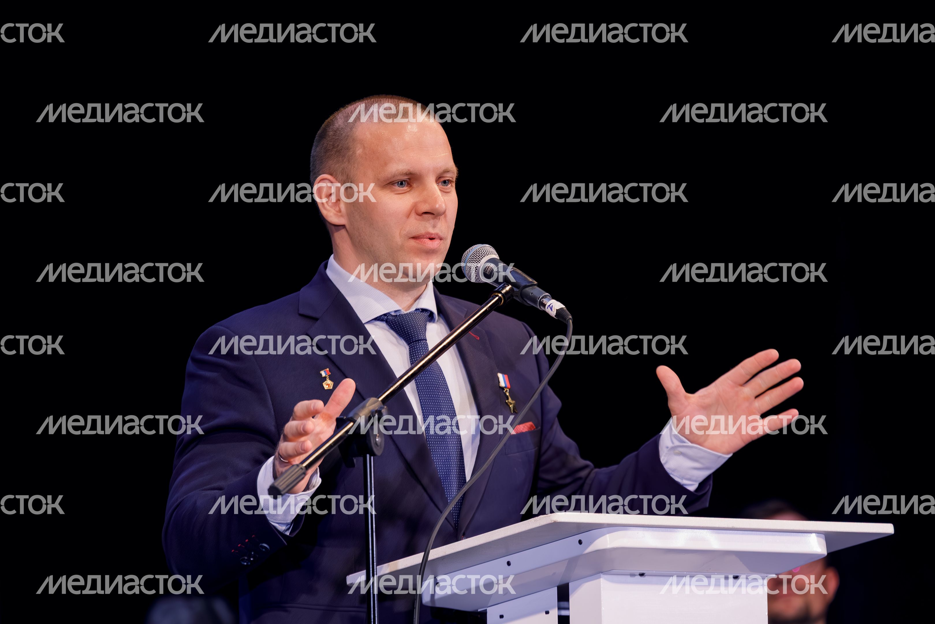 Космонавт Иван Вагнер на торжественной встрече космонавтов в Звездном городке