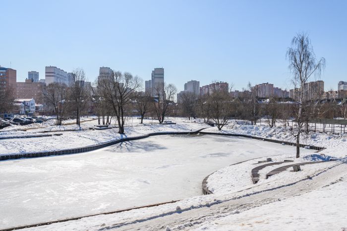 Центральный парк культуры и отдыха в Долгопрудном зимой