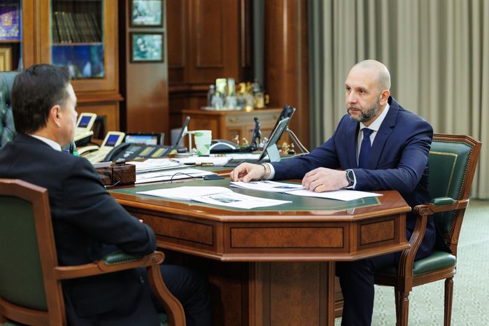 Рабочая встреча Андрея Воробьева с главой Орехово-Зуевского округа Русланом Заголовацким