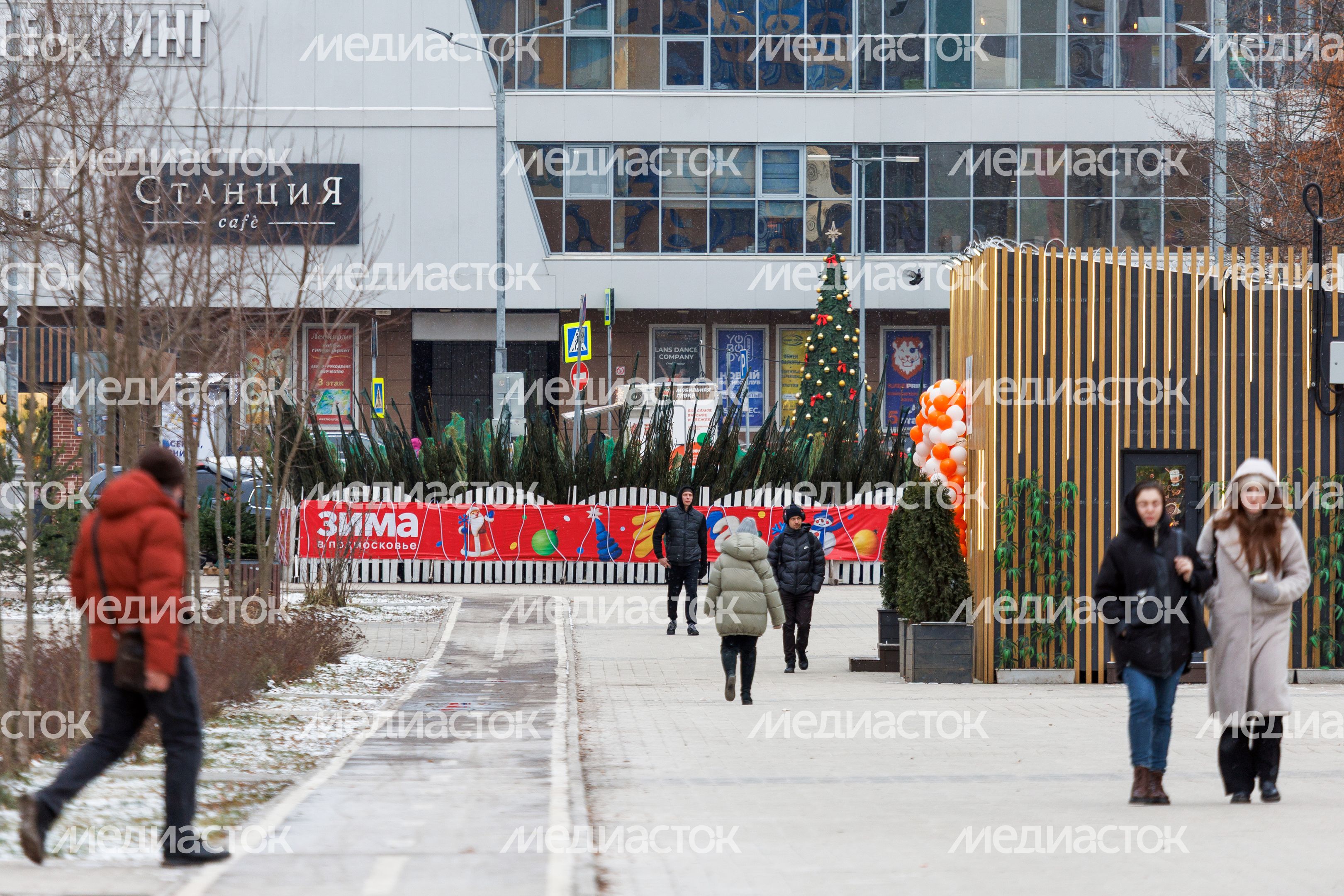 Елочный базар в Александровский сквере Реутова Елочный базар в Александровский сквере Реутова