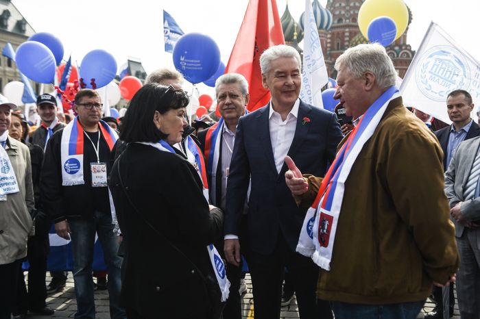 Первомайская демонстрация профсоюзов в Москве