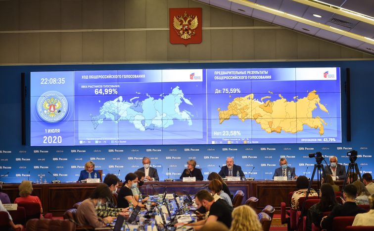 Подведение итогов голосования по внесению поправок в Конституцию РФ