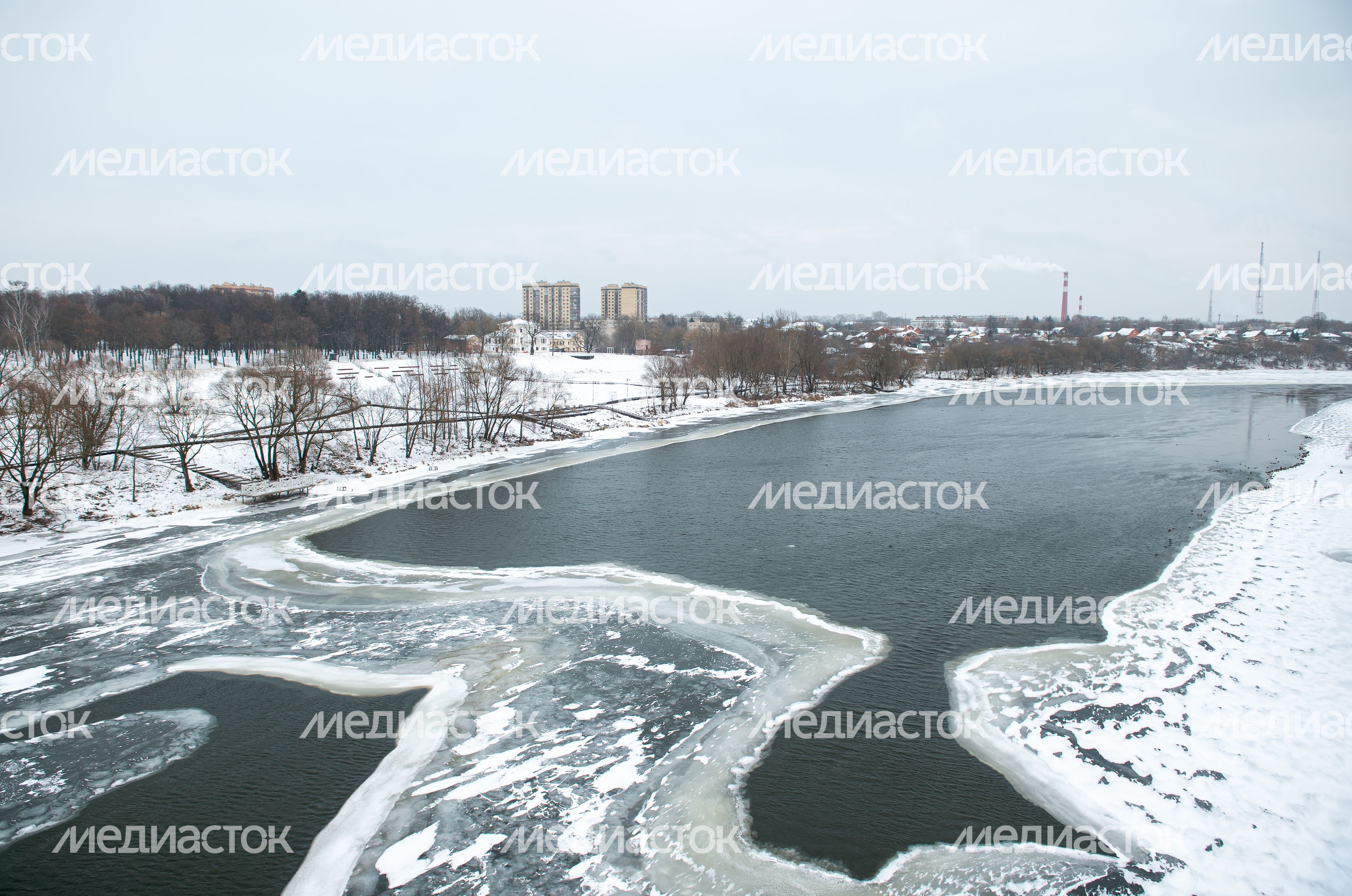 Зимние виды города Воскресенск