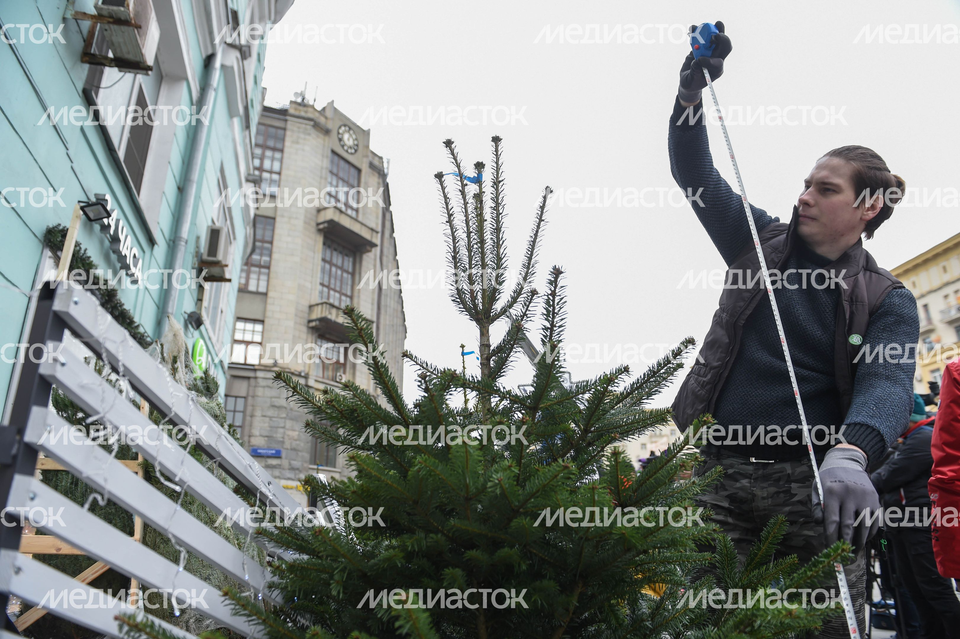 Открытие елочных базаров в Москве