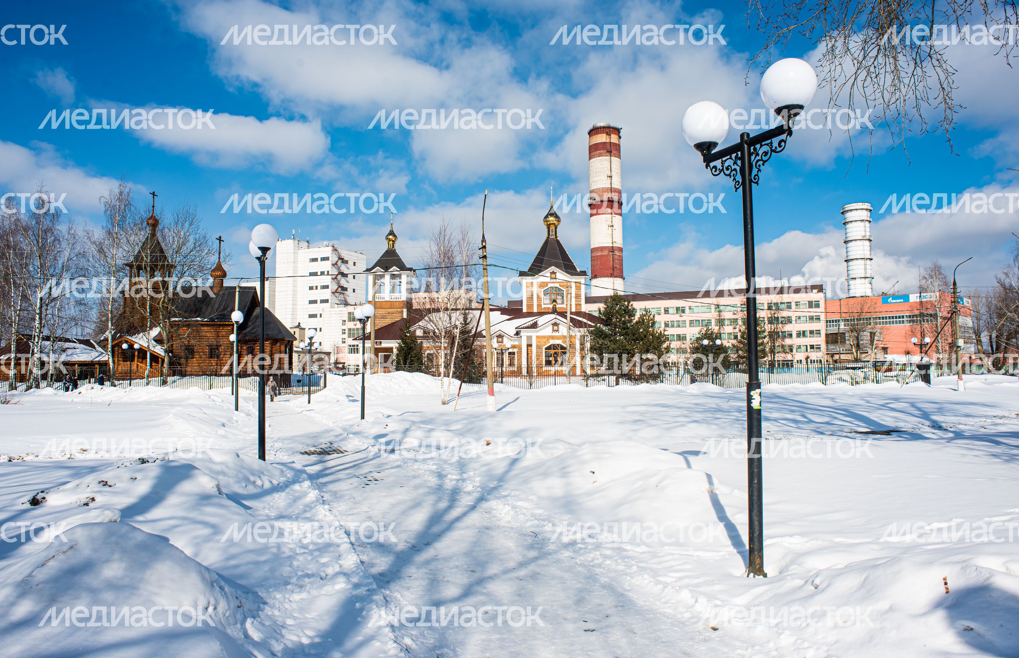 Зимние виды города Электрогорск