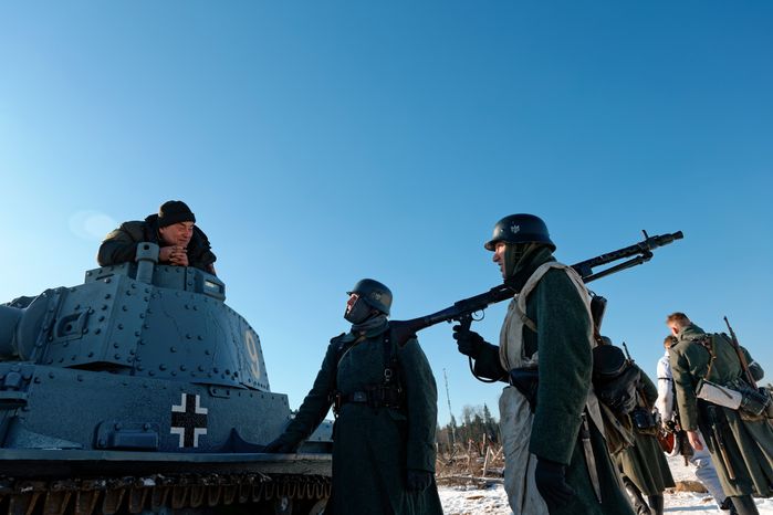 Военно-историческая реконструкция битвы за Сталинград у храма ВС РФ в Кубинке