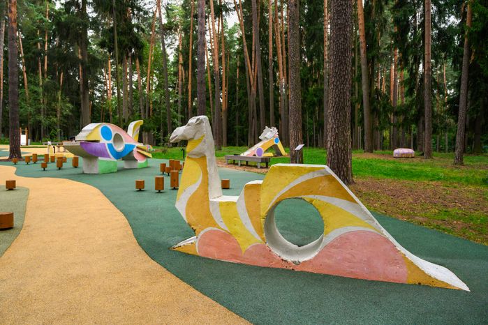 Детская площадка в Центральном парке культуры и отдыха Жуковского летом