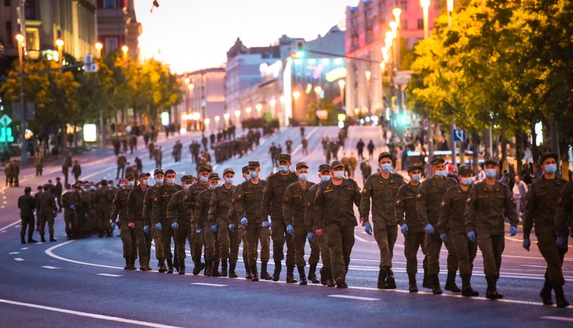 Пешая репетиция парада Победы в Москве