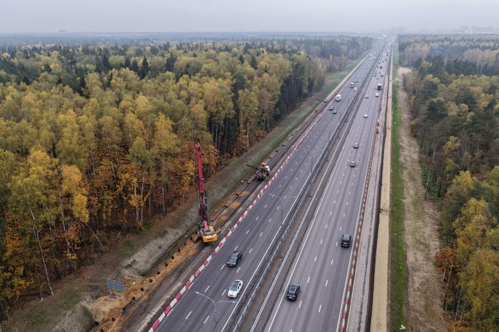 Строительство развязки с мостом через реку Скалба