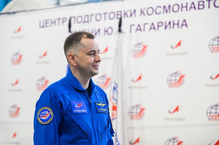Тренировка космонавта Олега Платонова в Звездном городке к полету на МКС на борту Crew Dragon