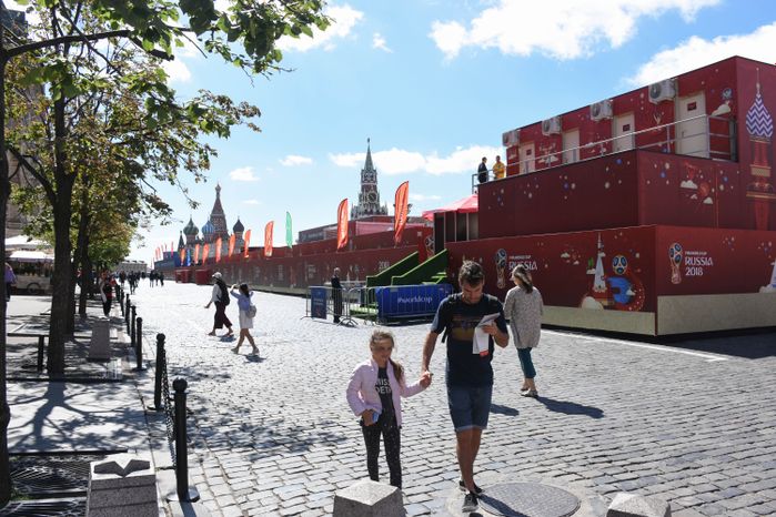 Футбольный парк на Красной площади в Москве