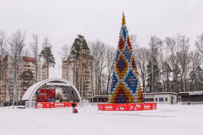 Центральный парк культуры и отдыха в Ногинске зимой