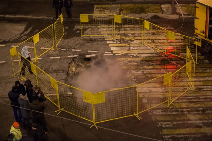 Прорыв трубы в центре Москвы