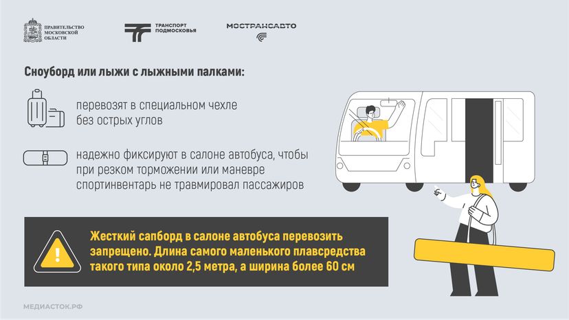 Как правильно перевозить спортинвентарь в автобусах Мострансавто горизонталь 06
