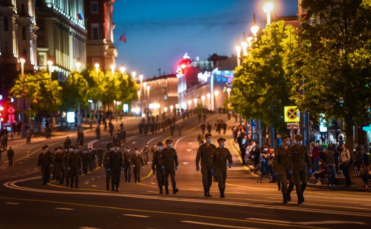 Пешая репетиция парада Победы в Москве