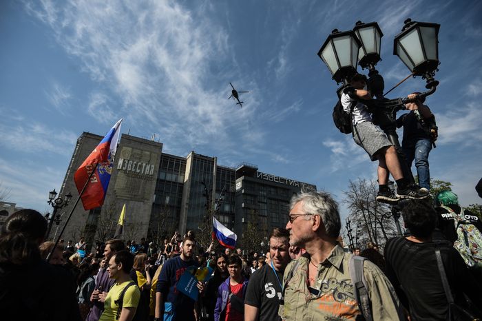Несанкционированный митинг на Пушкинской площади