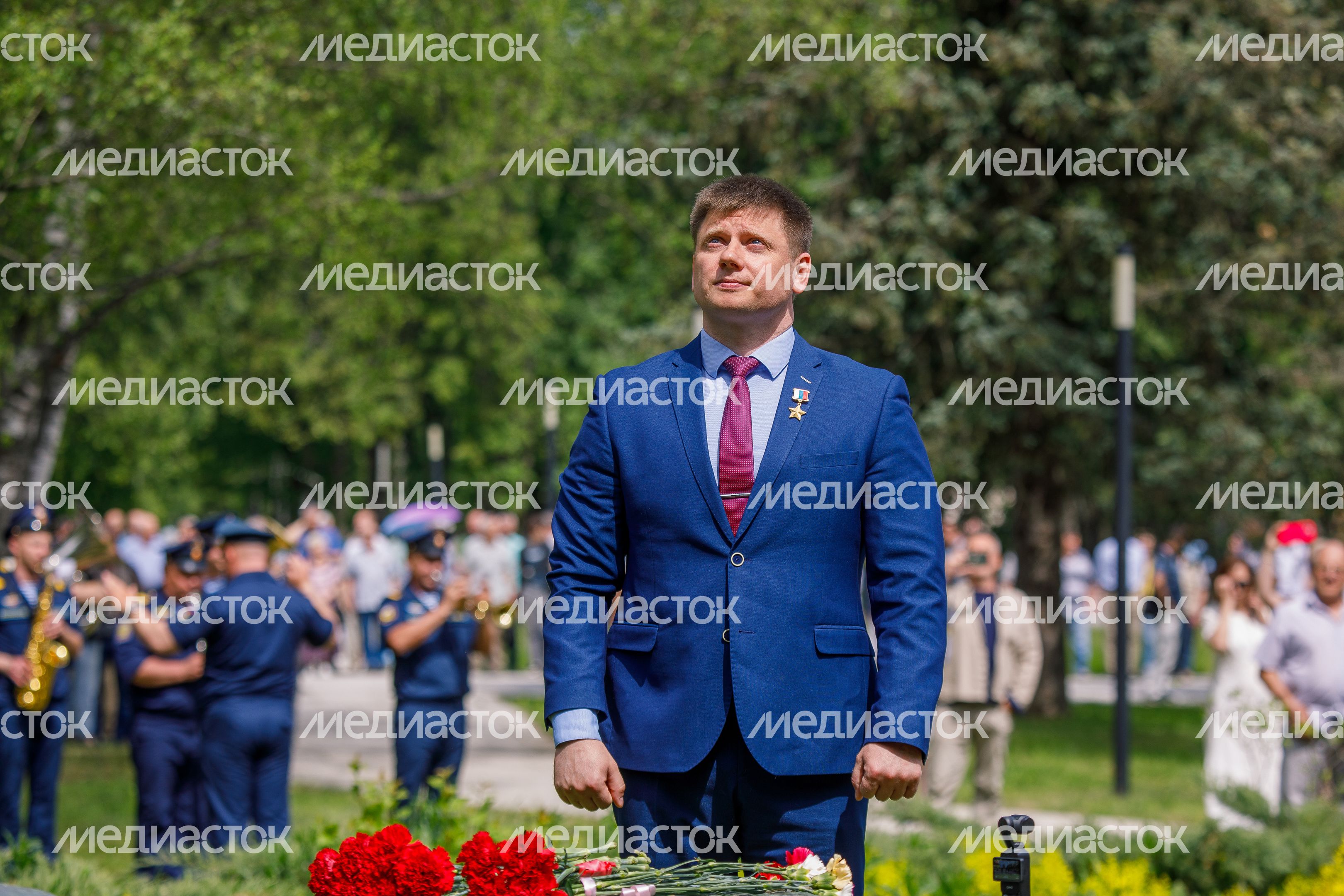 Космонавт Александр Гребенкин на торжественной встрече космонавтов в Звездном городке Космонавт Александр Гребенкин на торжественной встрече космонавтов в Звездном городке