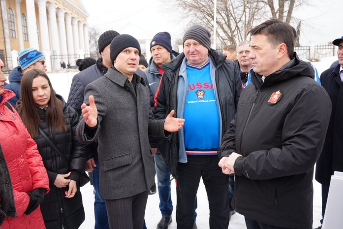 Посещение места строительства нового стадиона «Торпедо» в Люберцах Губернатором Подмосковья