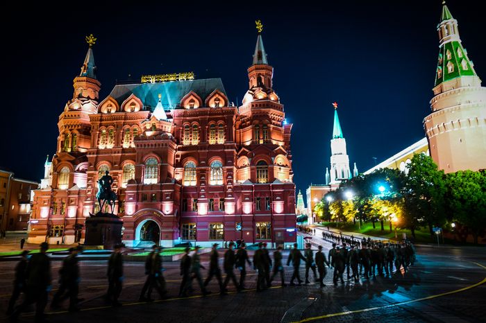 Пешая репетиция парада Победы в Москве