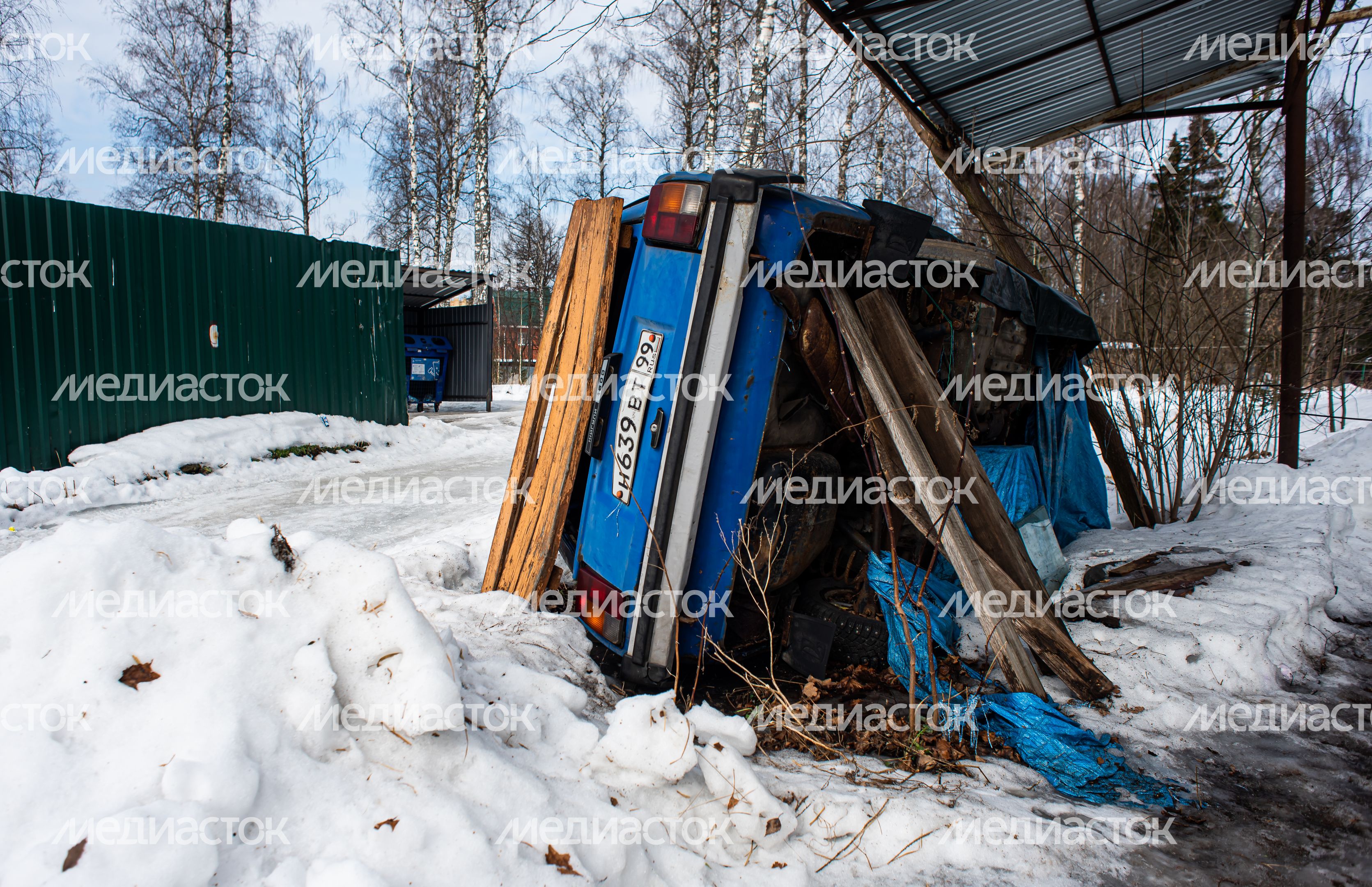 Зимние виды деревни Гребнево
