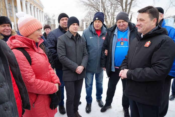 Посещение места строительства нового стадиона «Торпедо» в Люберцах Губернатором Подмосковья