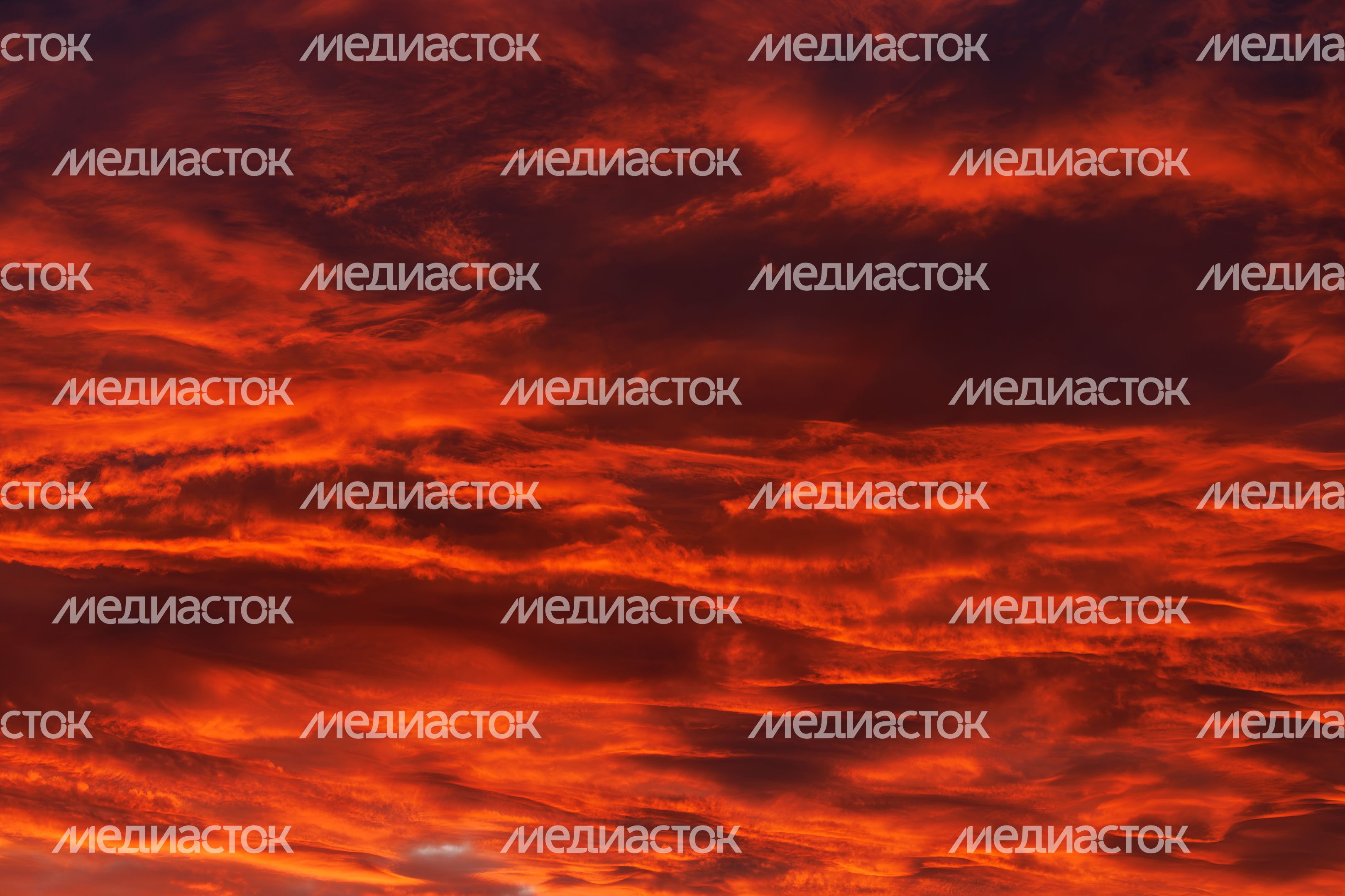 Огненный осенний закат в Подмосковье