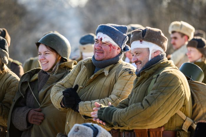 Военно-историческая реконструкция в музее танка Т-34 в Мытищах