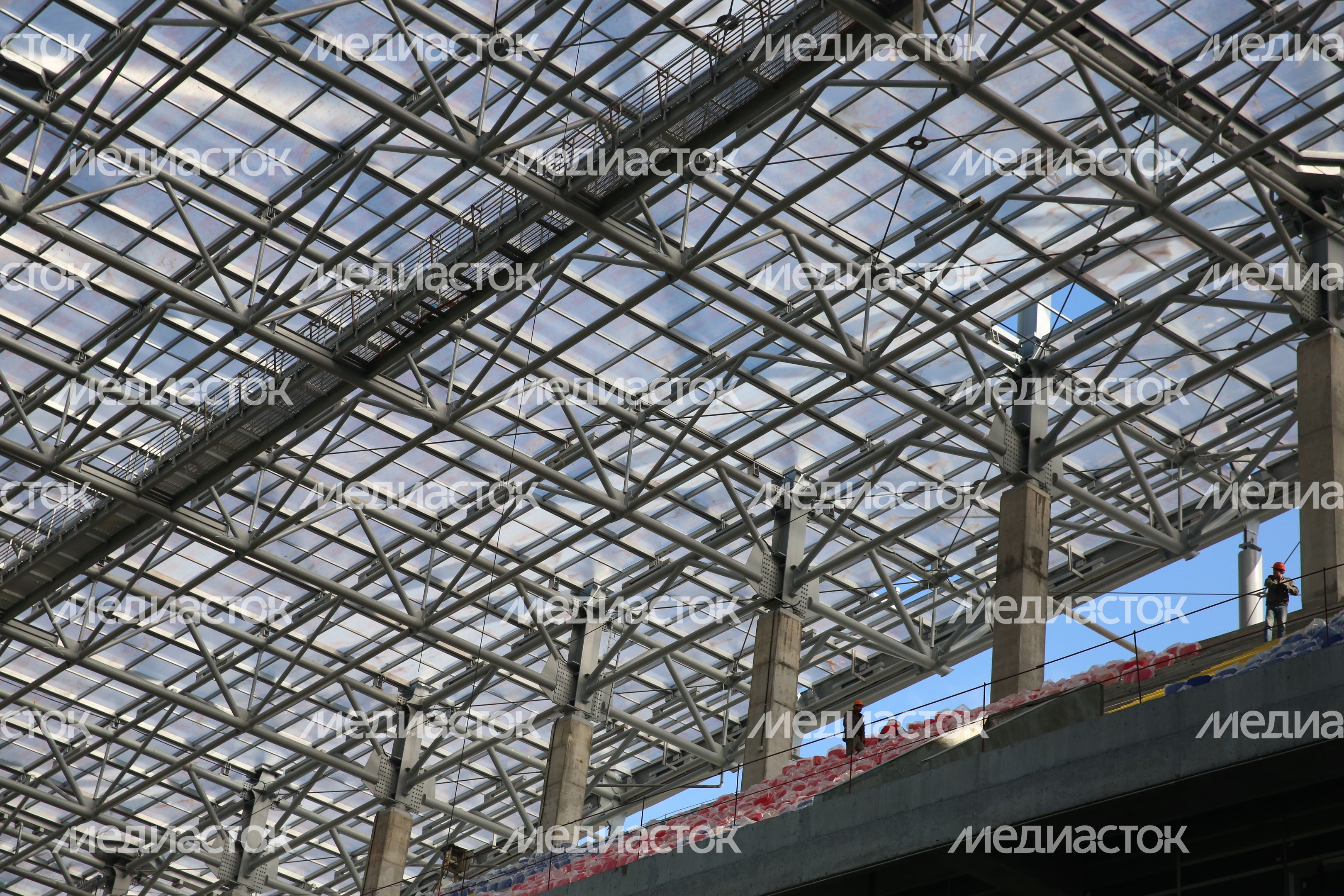 Завершающий этап строительства стадиона ЦСКА в Москве