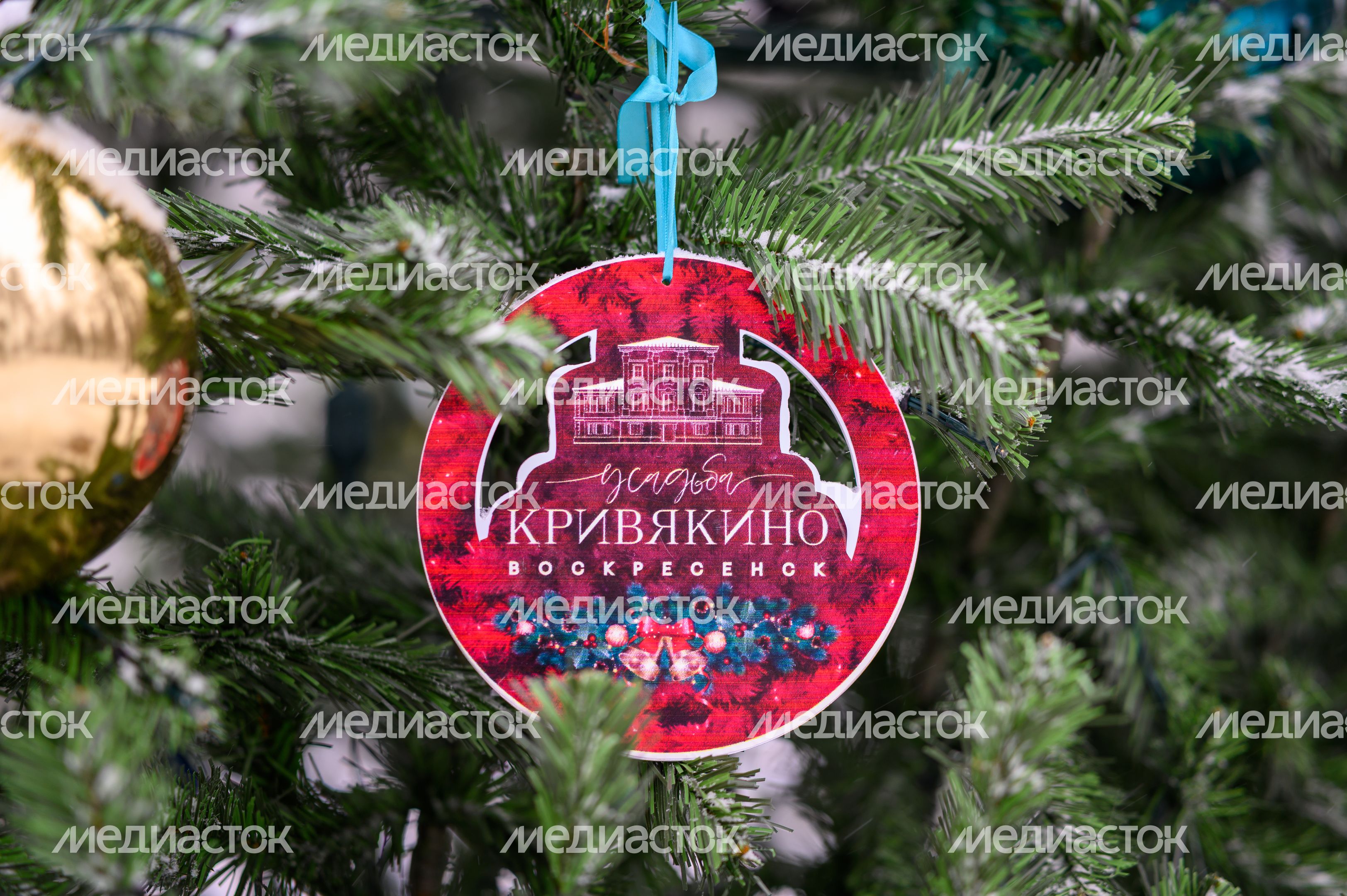 Новогодняя игрушка на елке в парке усадьбы Кривякино в Воскресенске Новогодняя игрушка на елке в парке усадьбы Кривякино в Воскресенске